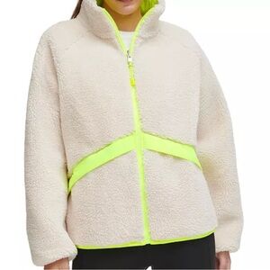 NWT REVERSIBLE Calvin Klein Performance Cream and Yellow Teddy Jacket